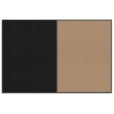 United Visual Products Enclosed Corkboard, 1 Door, 60"x36", 4" Fra UV3403-BLACK-APRICOT